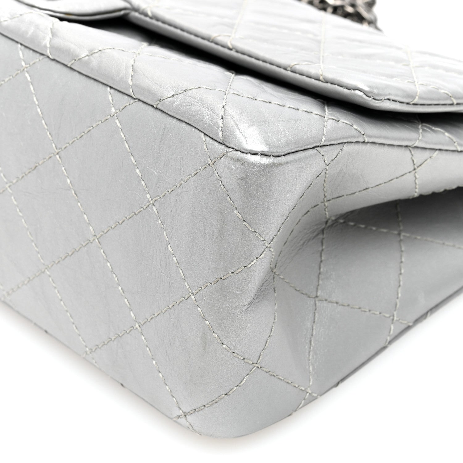 Metallic Aged Calfskin Quilted 2.55 Reissue 226 Flap Silver