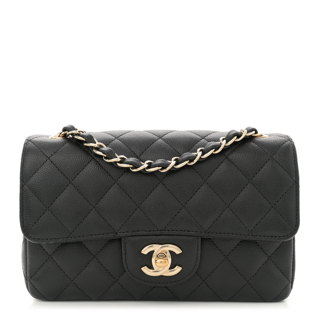 Caviar Quilted Mini Rectangular Flap Black
