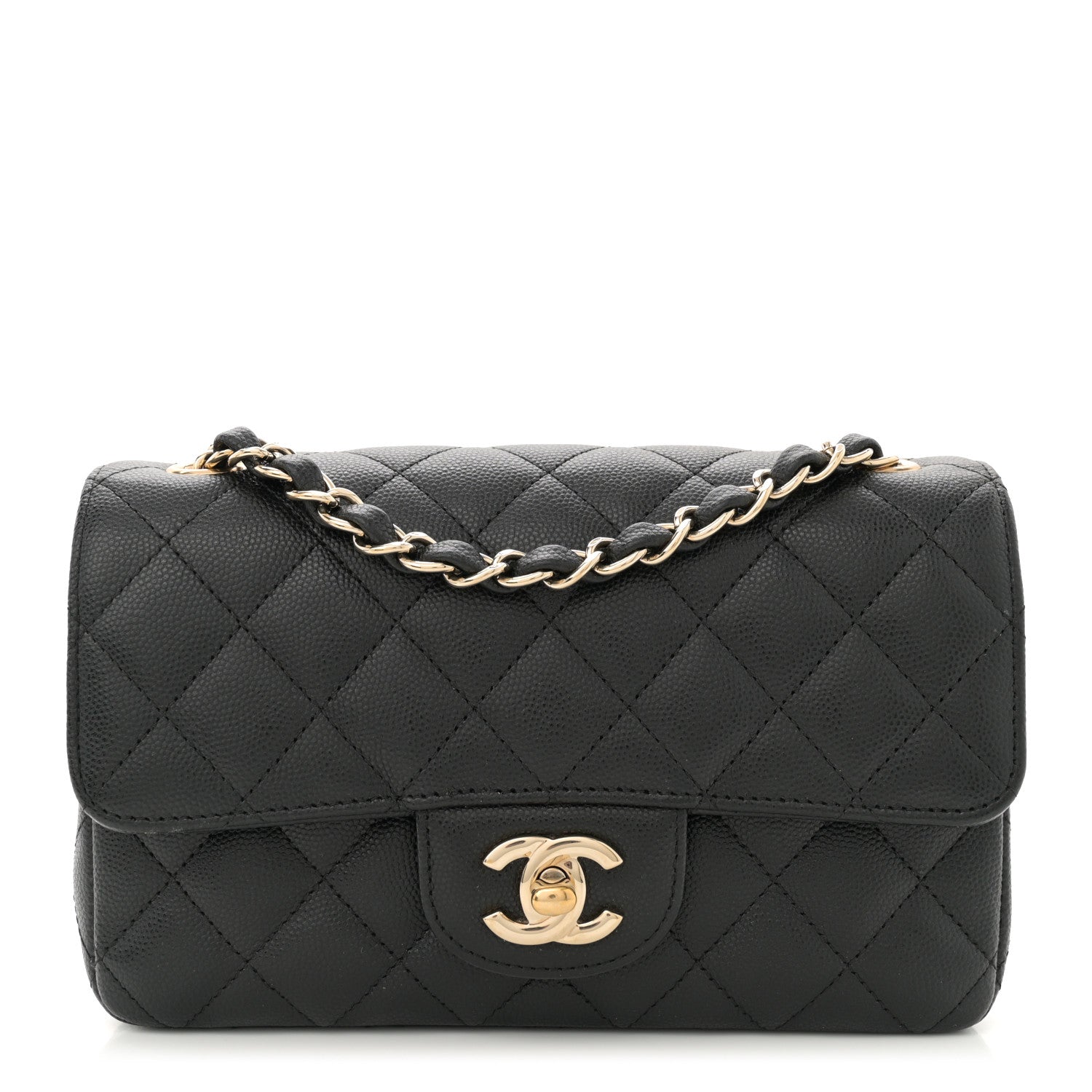 Caviar Quilted Mini Rectangular Flap Black