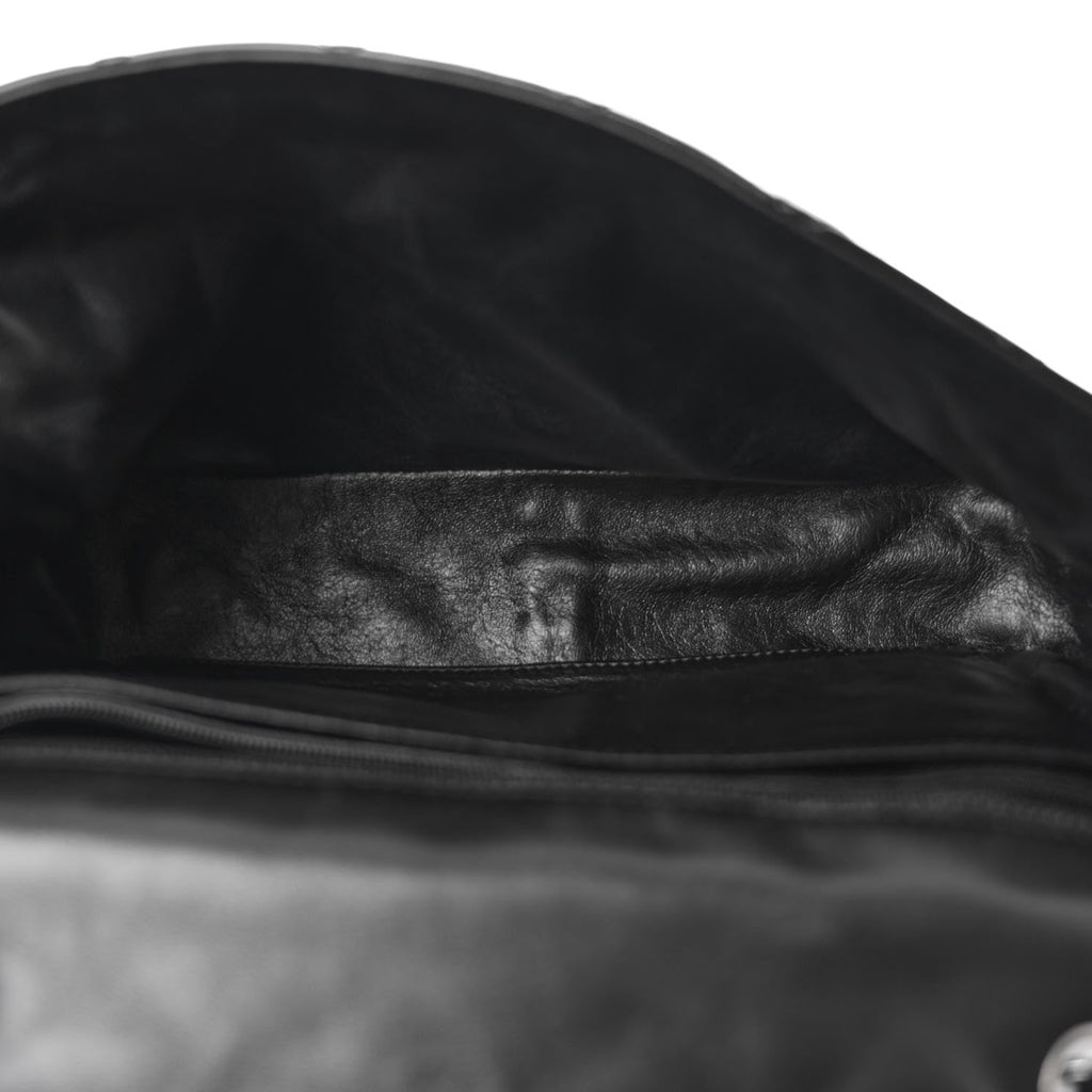 Patent Quilted Jumbo Single Flap Black