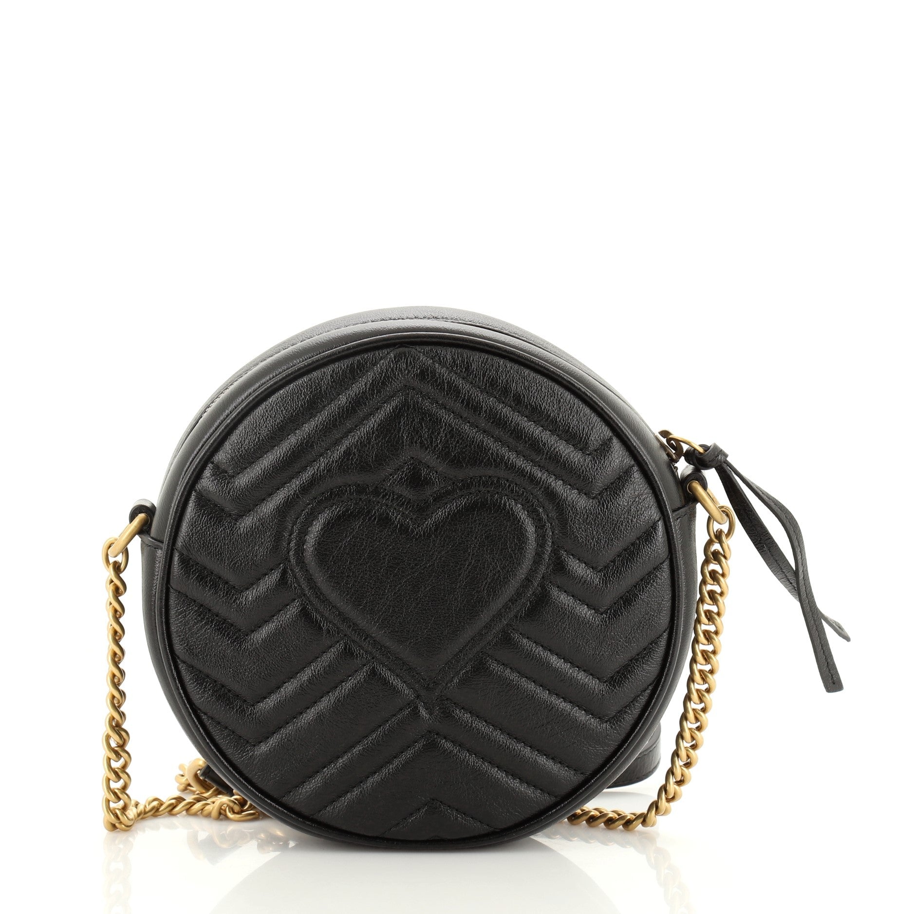 GG Marmont Round Shoulder Bag Matelasse Leather Mini