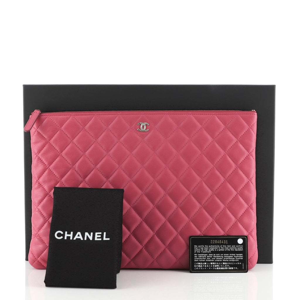 O Case Clutch Quilted Lambskin Large