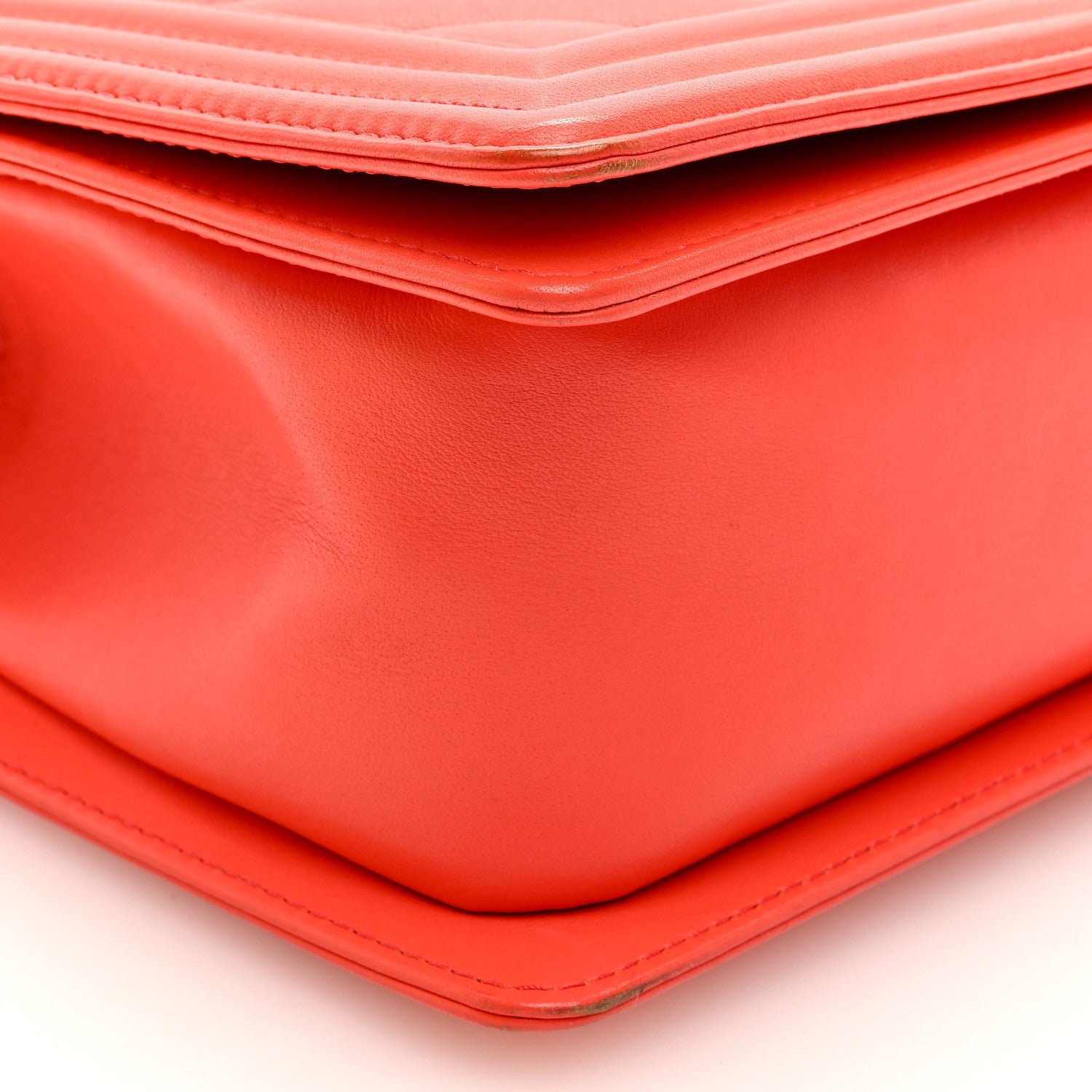 Calfskin Chevron Quilted Medium Boy Flap Red