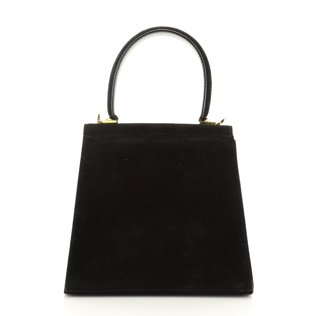 Gancini Convertible Top Handle Bag Suede Mini