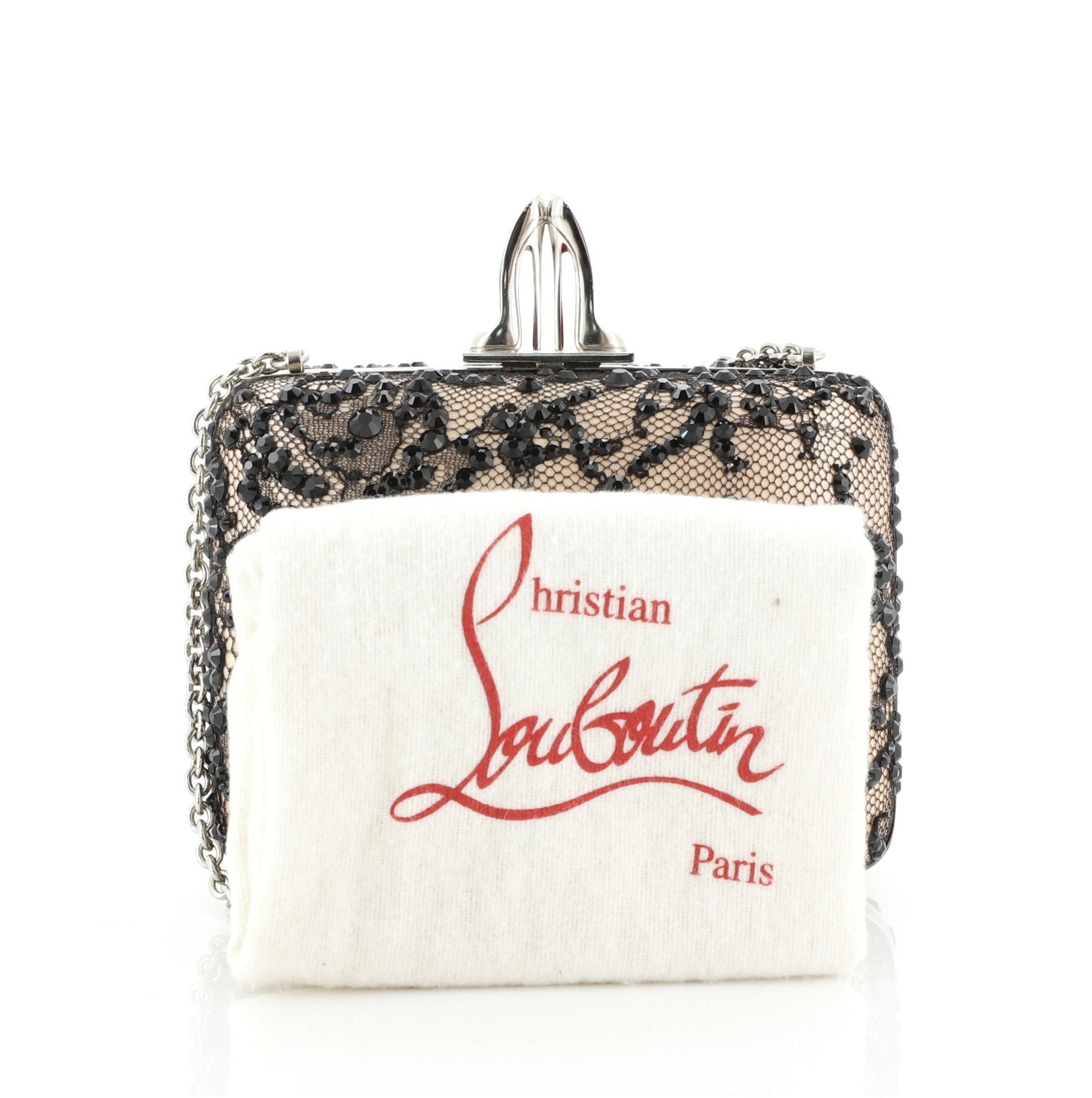 Palais Royal Clutch Embellished Lace and Satin
