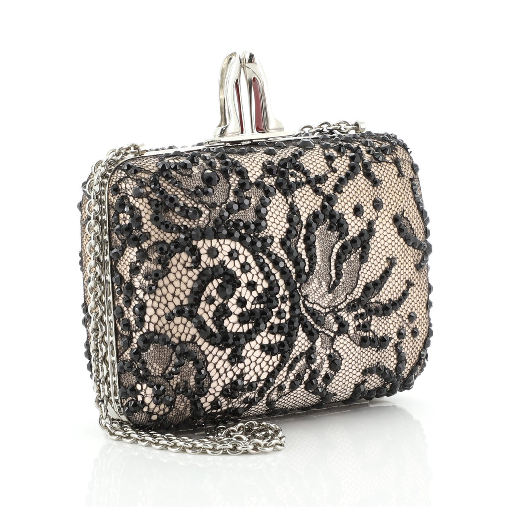 Palais Royal Clutch Embellished Lace and Satin