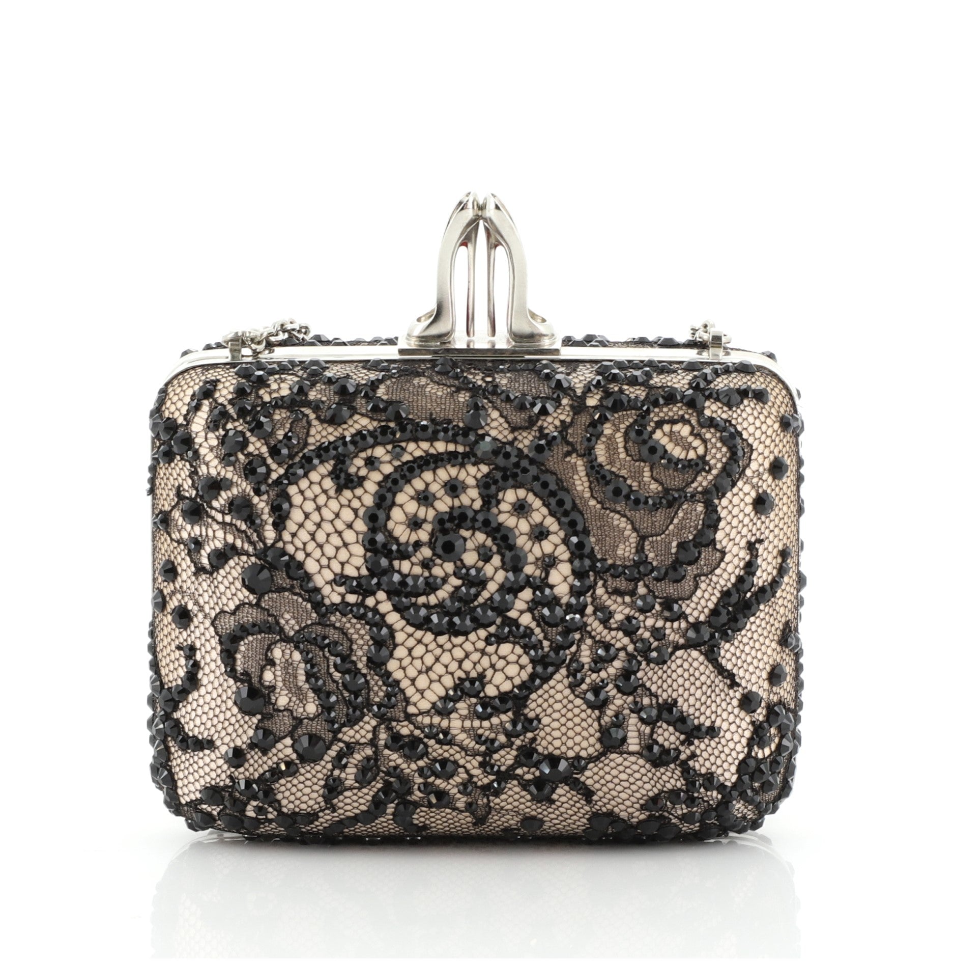 Palais Royal Clutch Embellished Lace and Satin