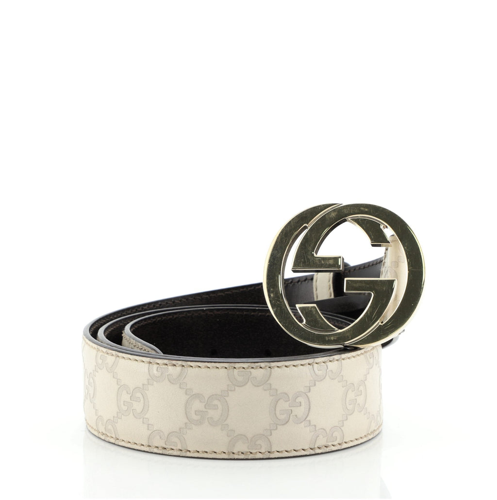 Interlocking G Belt Guccissima Leather Wide 90