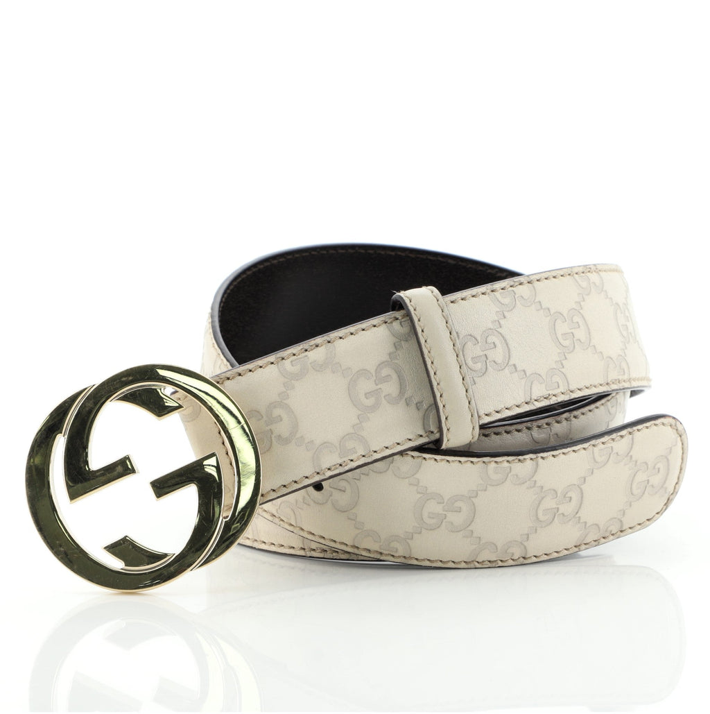 Interlocking G Belt Guccissima Leather Wide 90