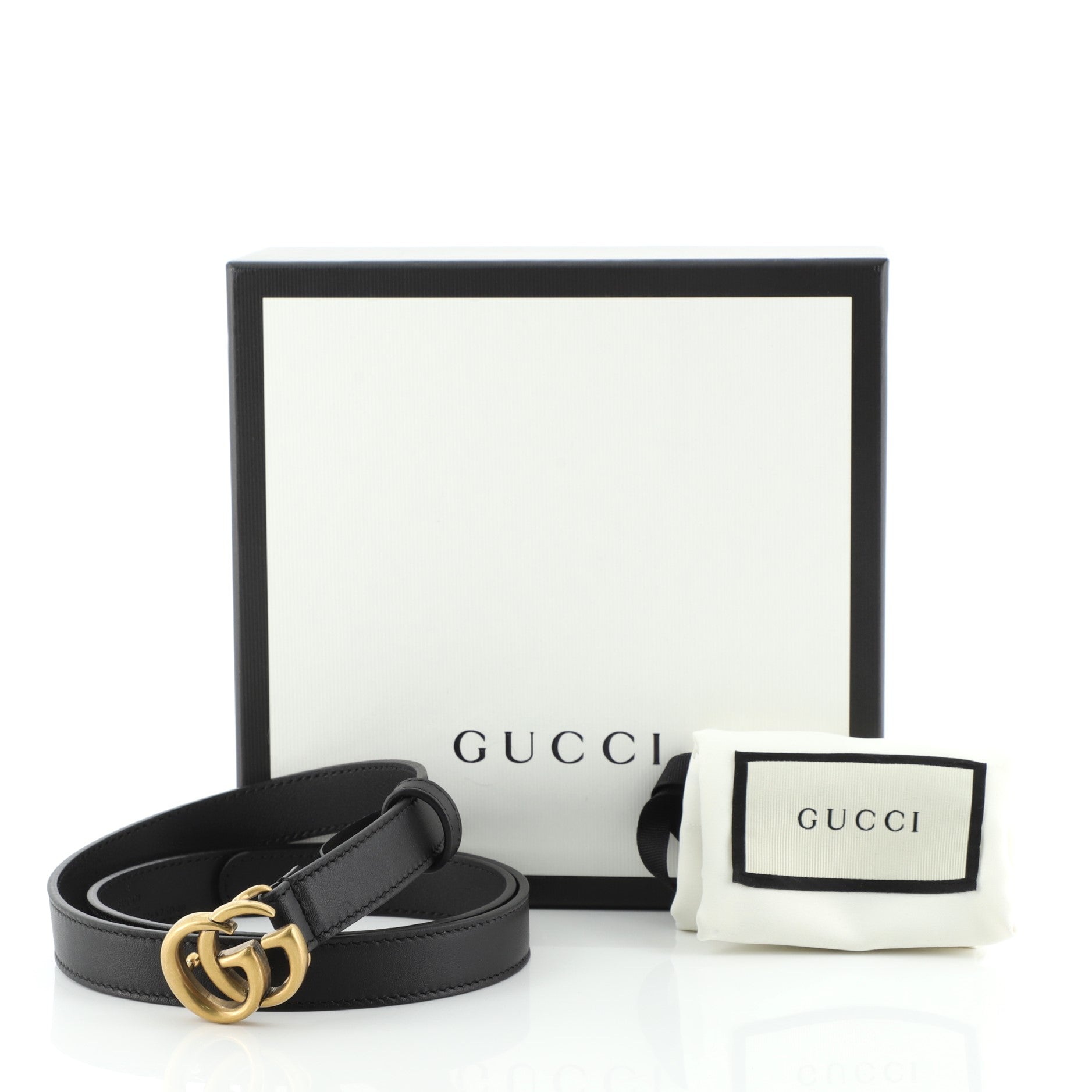 GG Marmont Belt Leather Thin 80