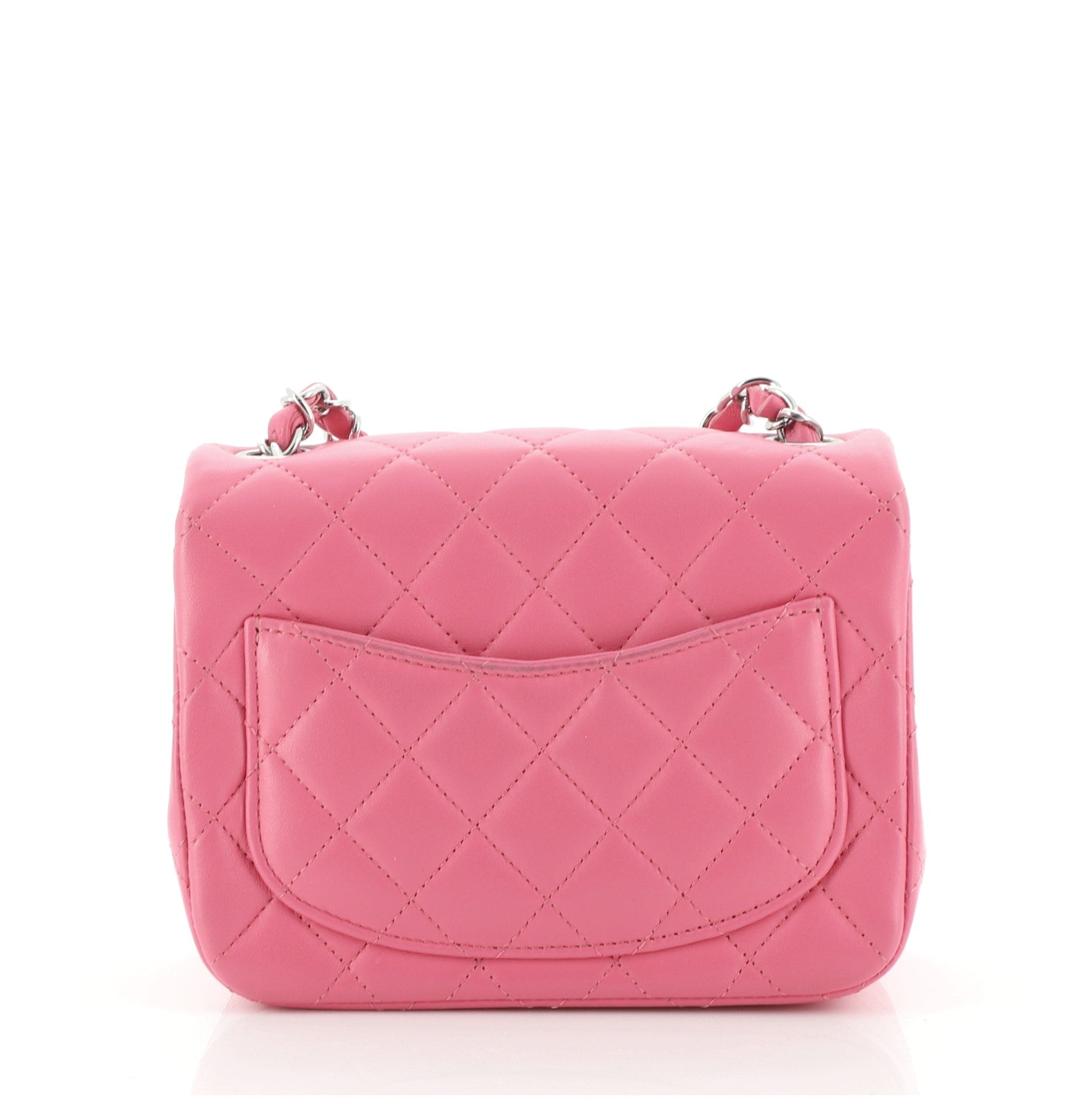 Square Classic Single Flap Bag Quilted Lambskin Mini