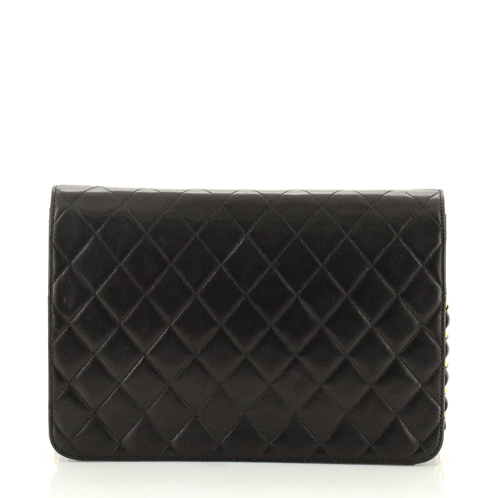 Vintage Clutch with Chain Quilted Leather Medium