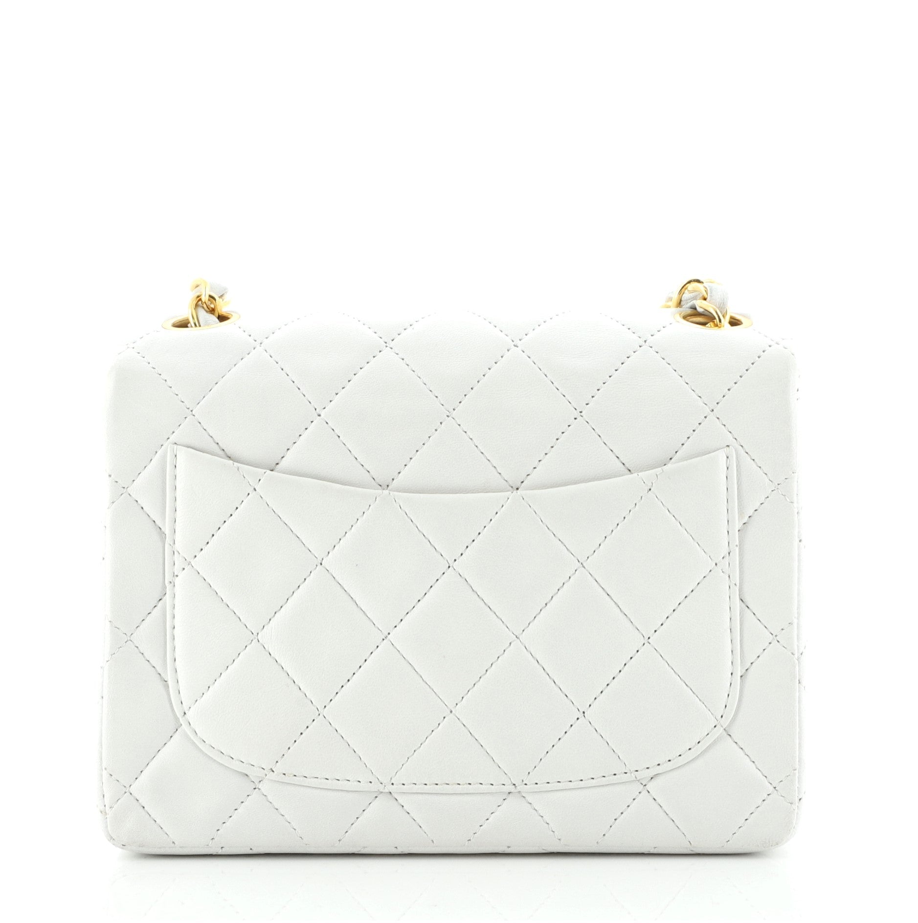 Vintage Square Classic Single Flap Bag Quilted Lambskin Mini