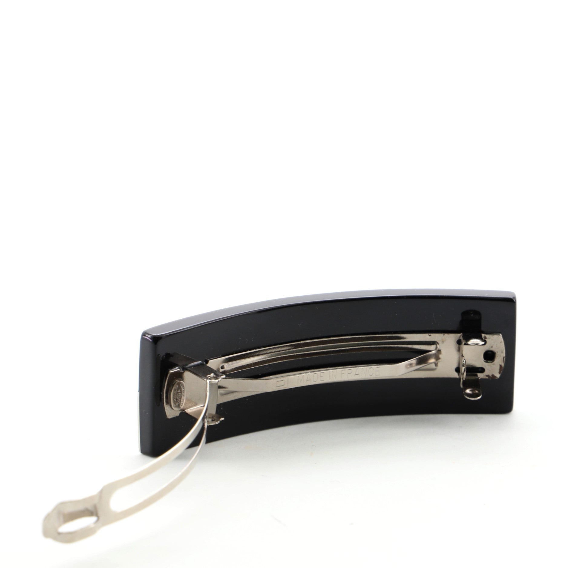 Bicolor Logo Barrette Metal and Enamel XS