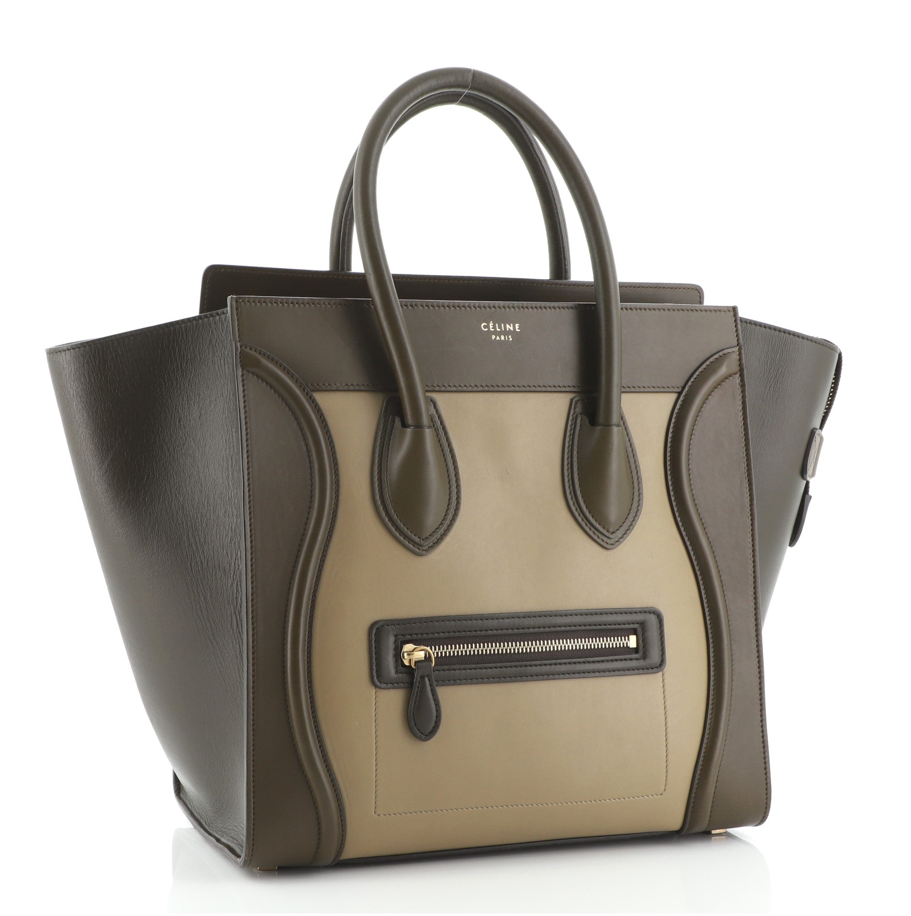 Tricolor Luggage Bag Leather Mini