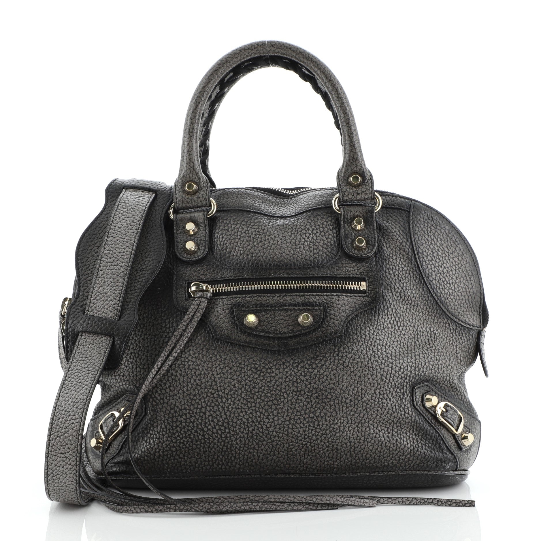Convertible Bowling Bag Classic Studs Leather Mini
