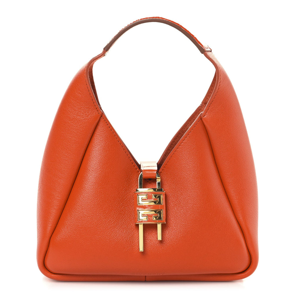 Textured Calfskin Mini G Hobo Orange