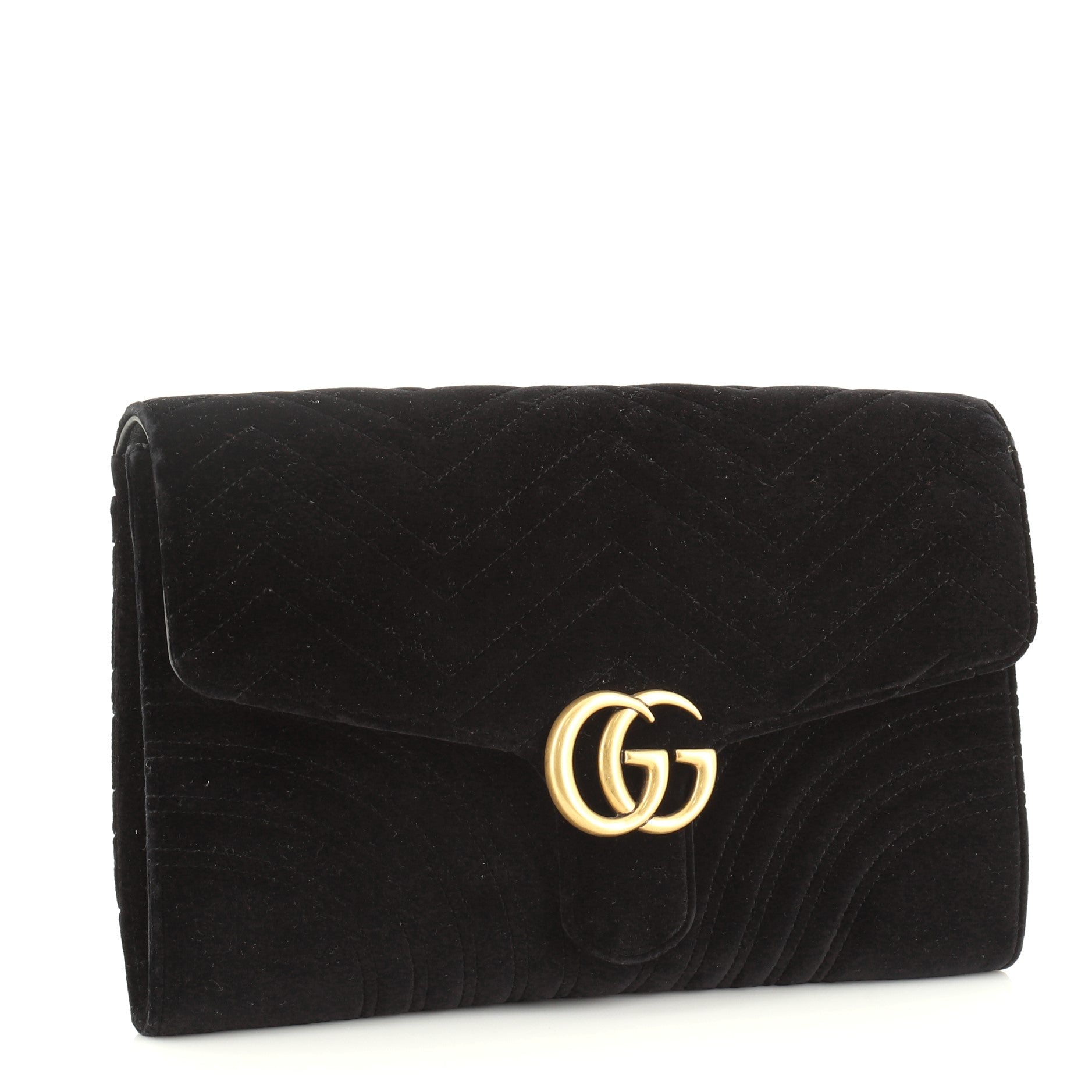GG Marmont Flap Clutch Matelasse Velvet
