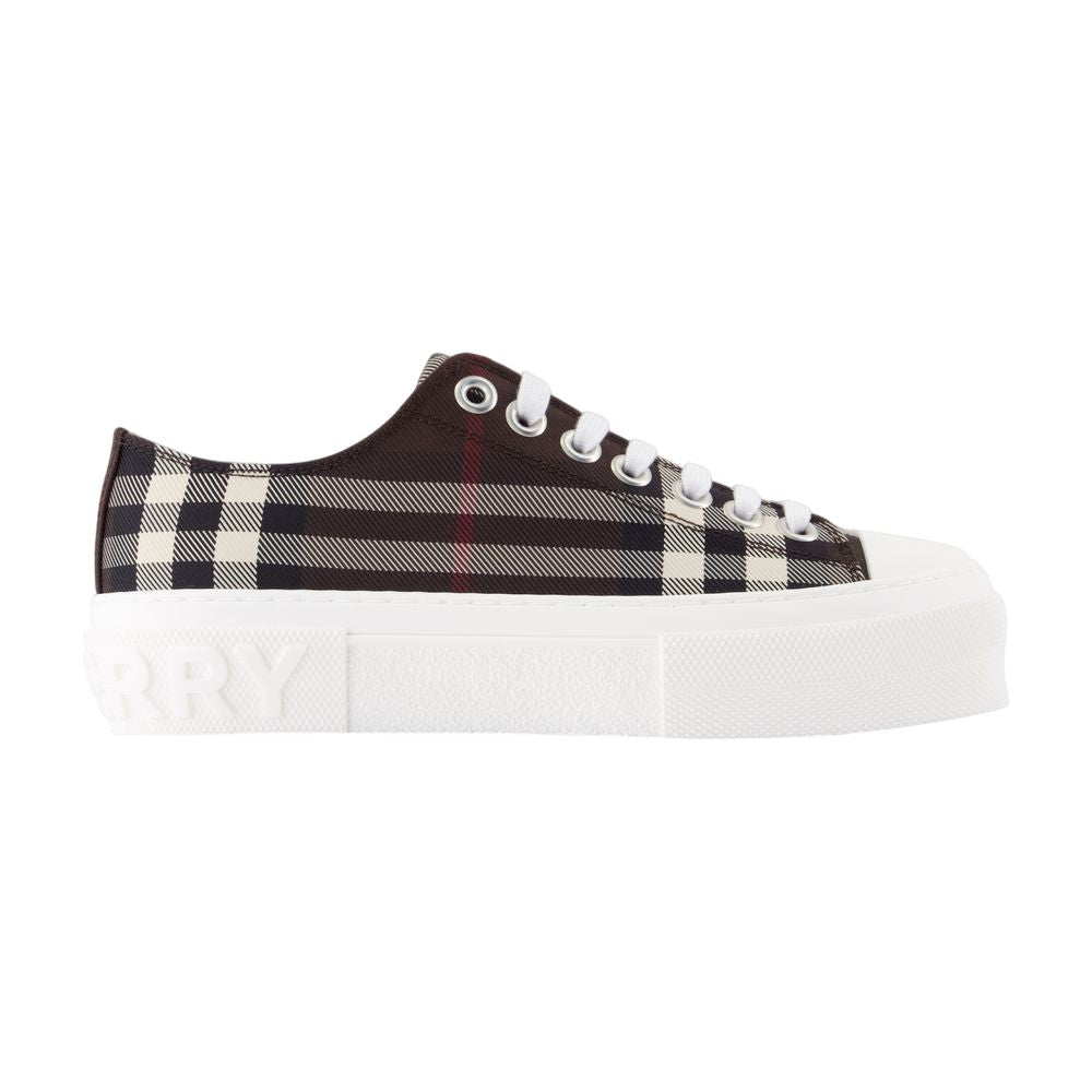 Jack Large Check Sneakers - Burberry - Nylon - Brown