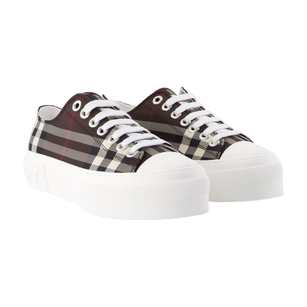Jack Large Check Sneakers - Burberry - Nylon - Brown