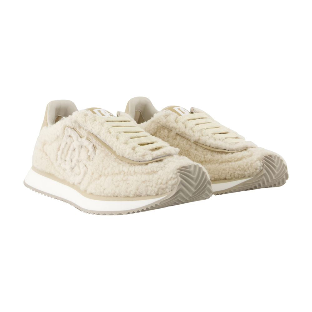Women's Sneakers Cushion - Dolce&Gabbana - Leather - Beige