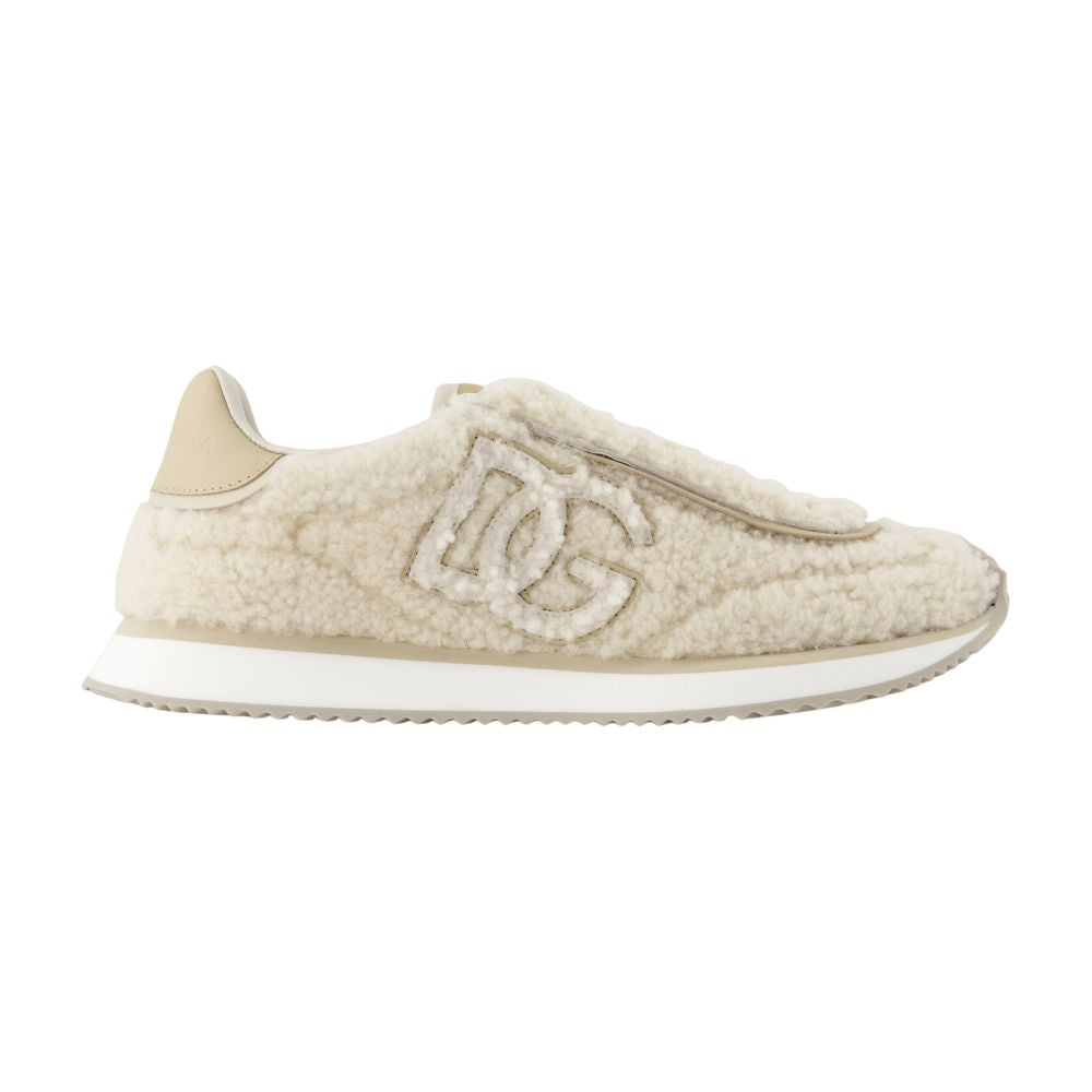 Women's Sneakers Cushion - Dolce&Gabbana - Leather - Beige