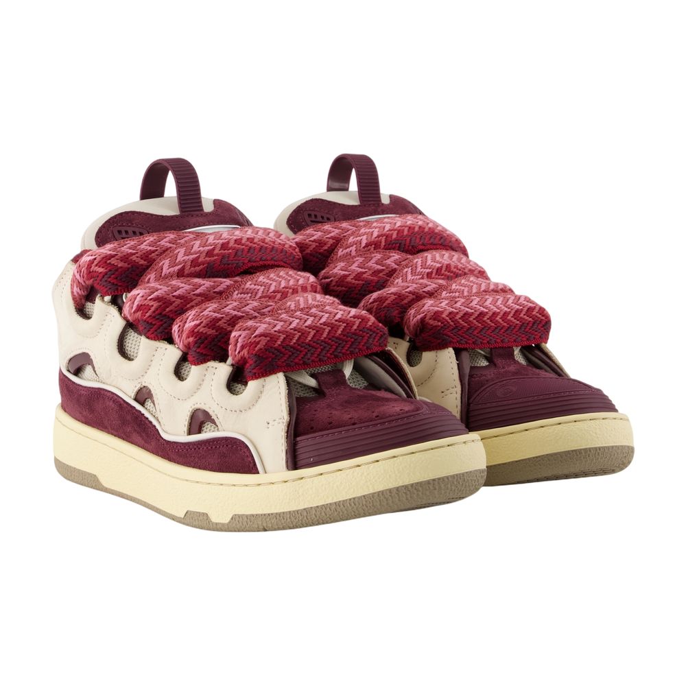 Curb sneakers - Lanvin - Synthetic - Beige/Bordeau