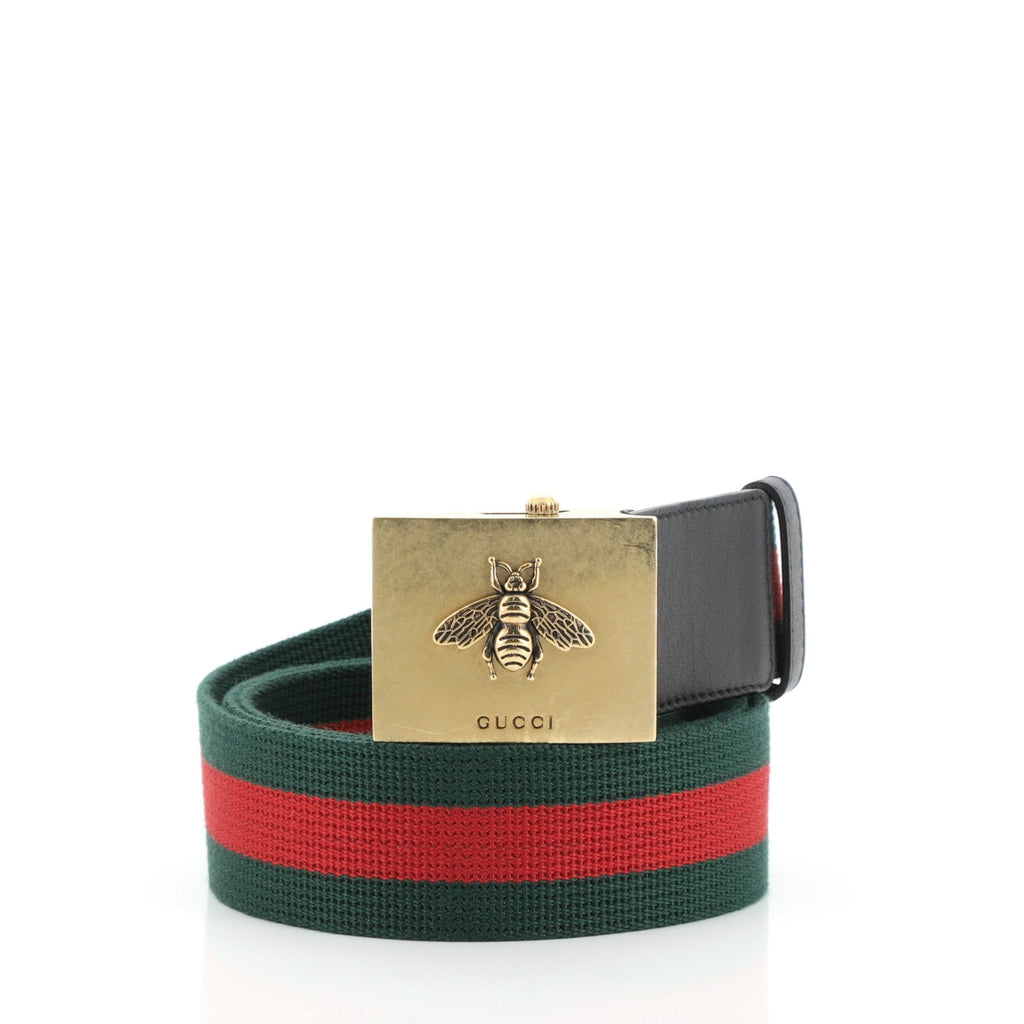 Bee Buckle Web Belt Canvas Wide 100