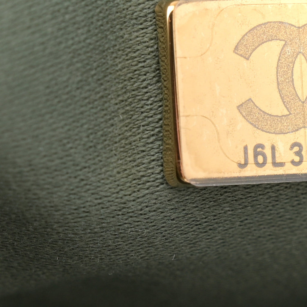 Caviar Quilted Medium Chanel 25 Handbag Khaki