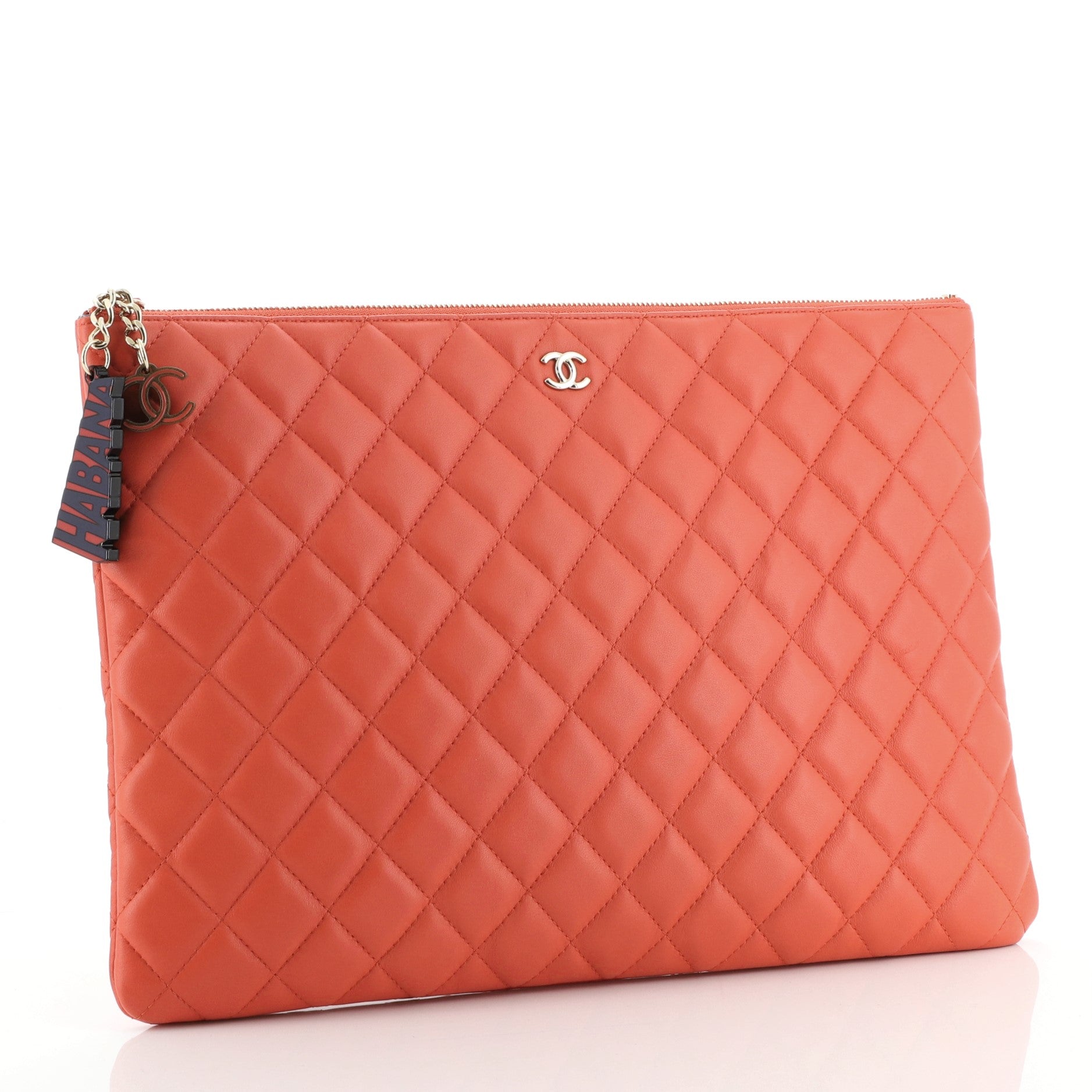 O Case Clutch Quilted Lambskin Large