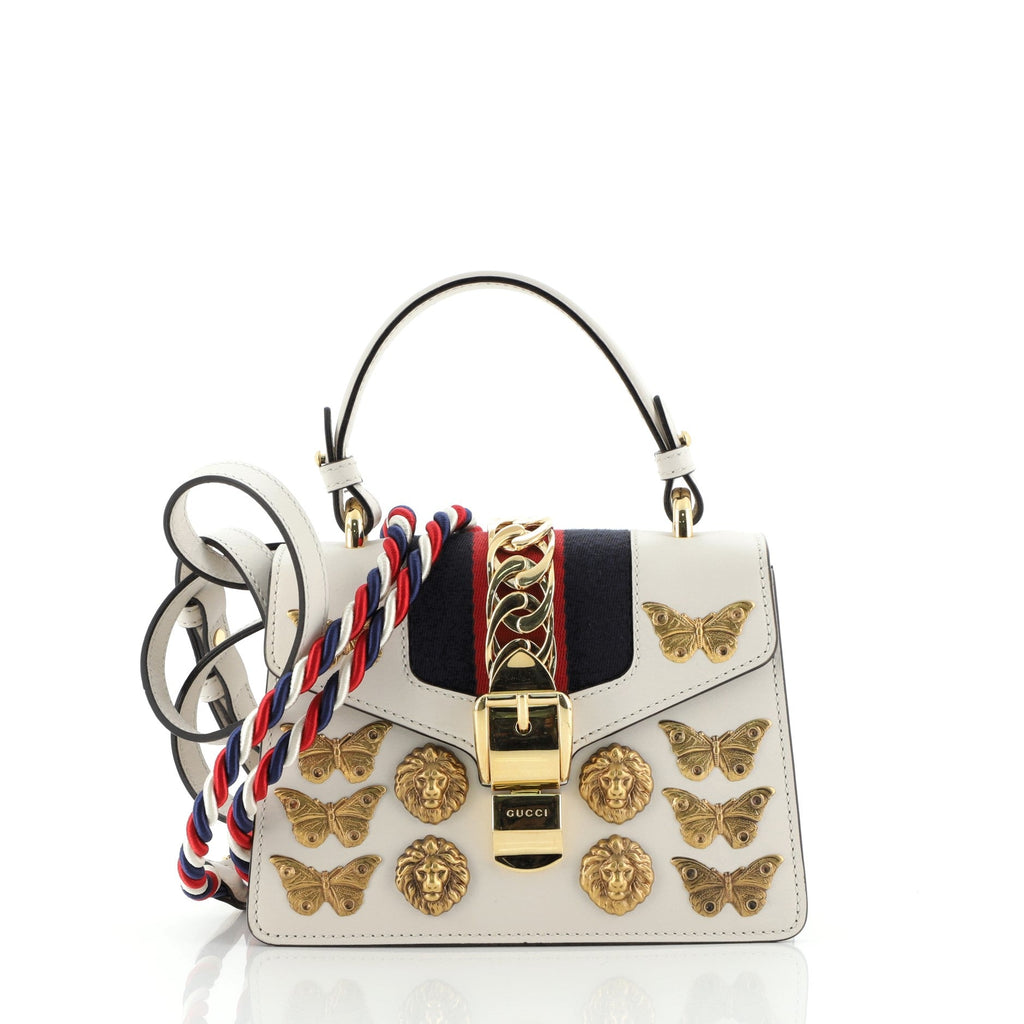 Sylvie Top Handle Bag Embellished Leather Mini
