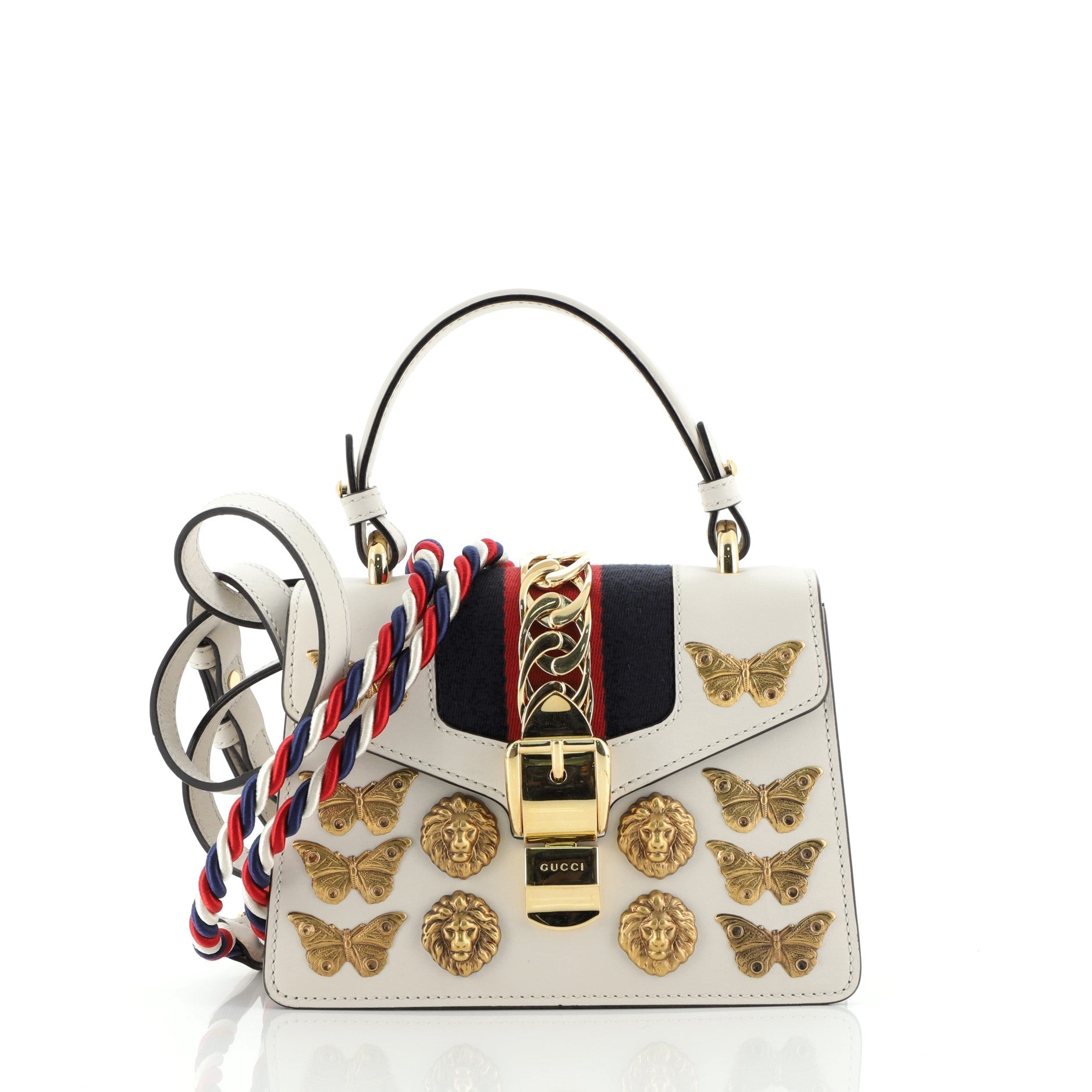 Sylvie Top Handle Bag Embellished Leather Mini