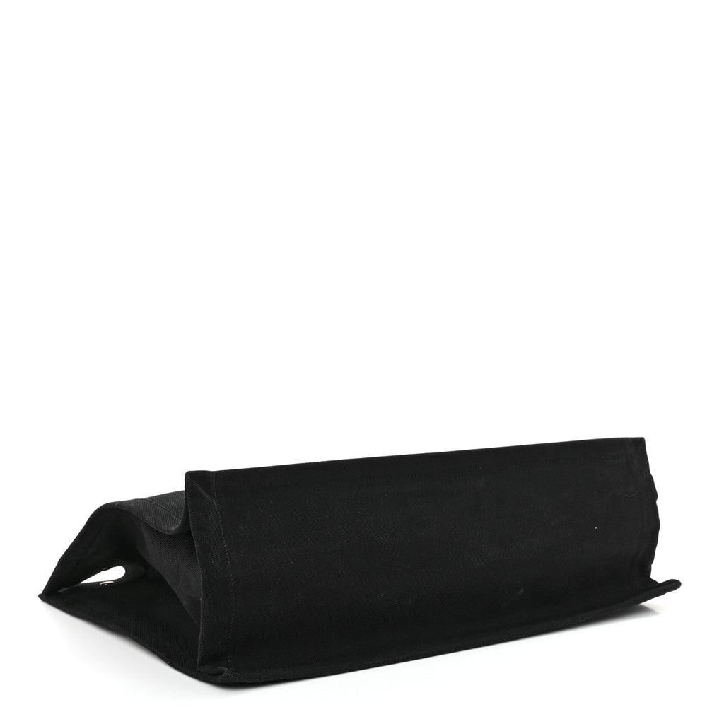 Linen Calfskin Rive Gauche Tote Black