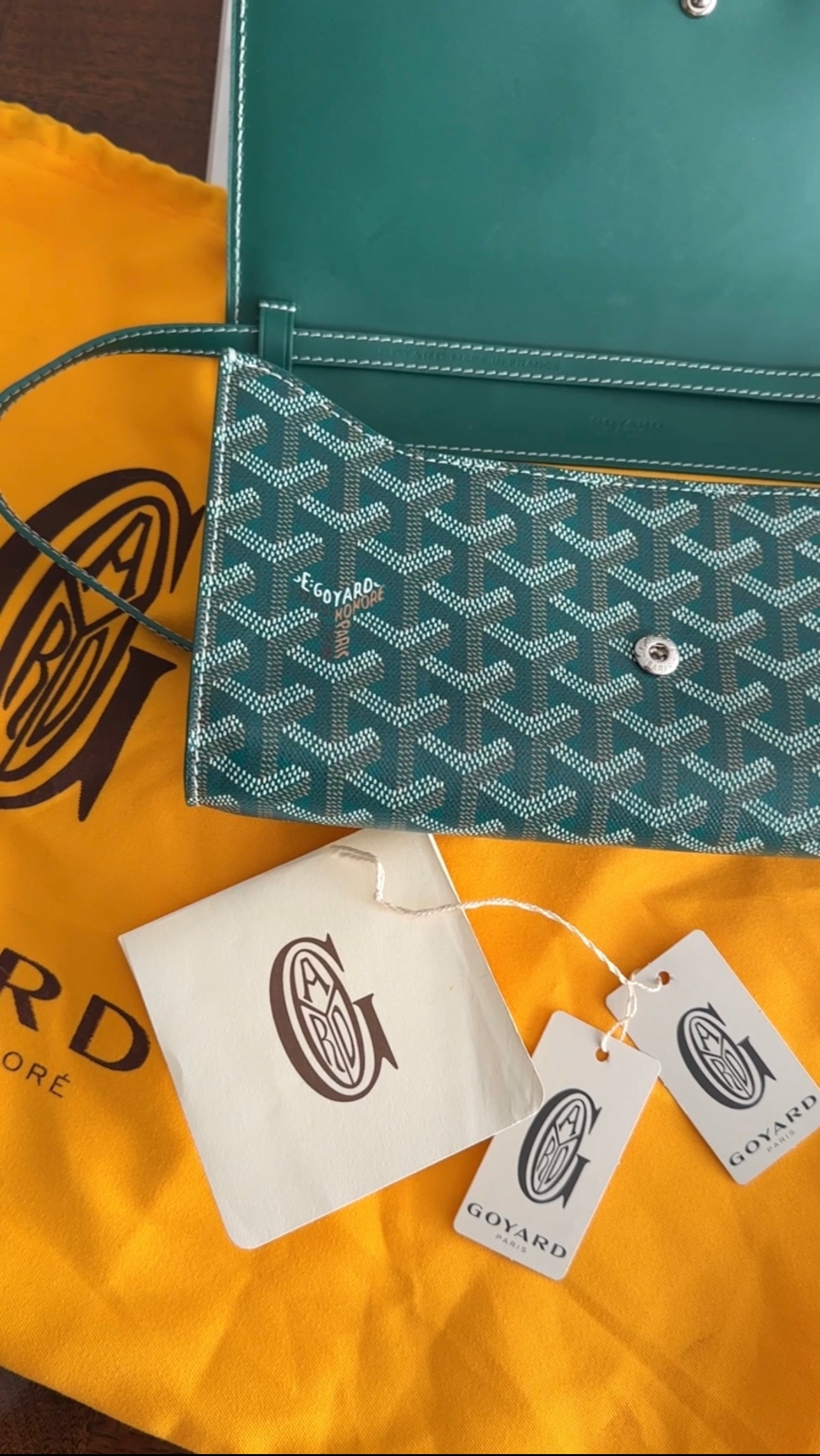 Goyard Monte Carlo PM Clutch Green Crossbody Bag