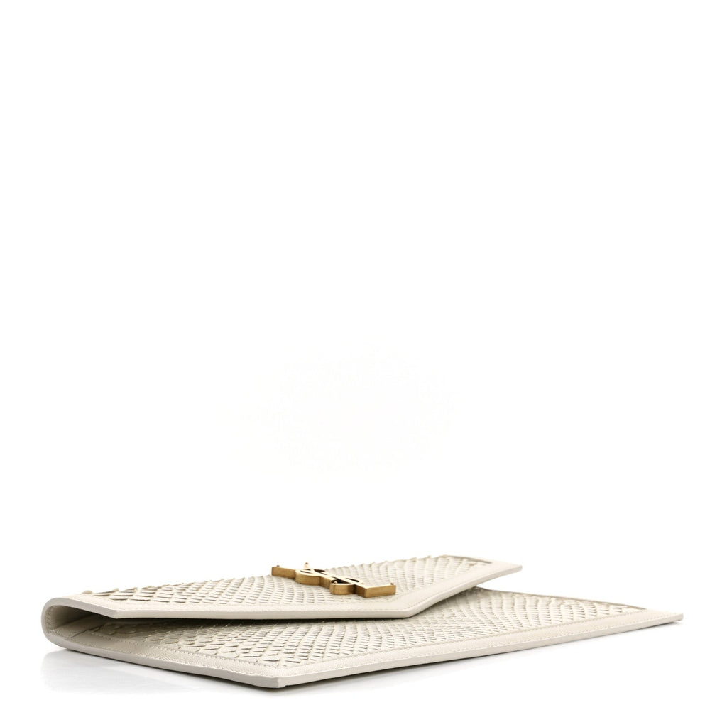 Snakeskin Uptown Pouch Crema Soft