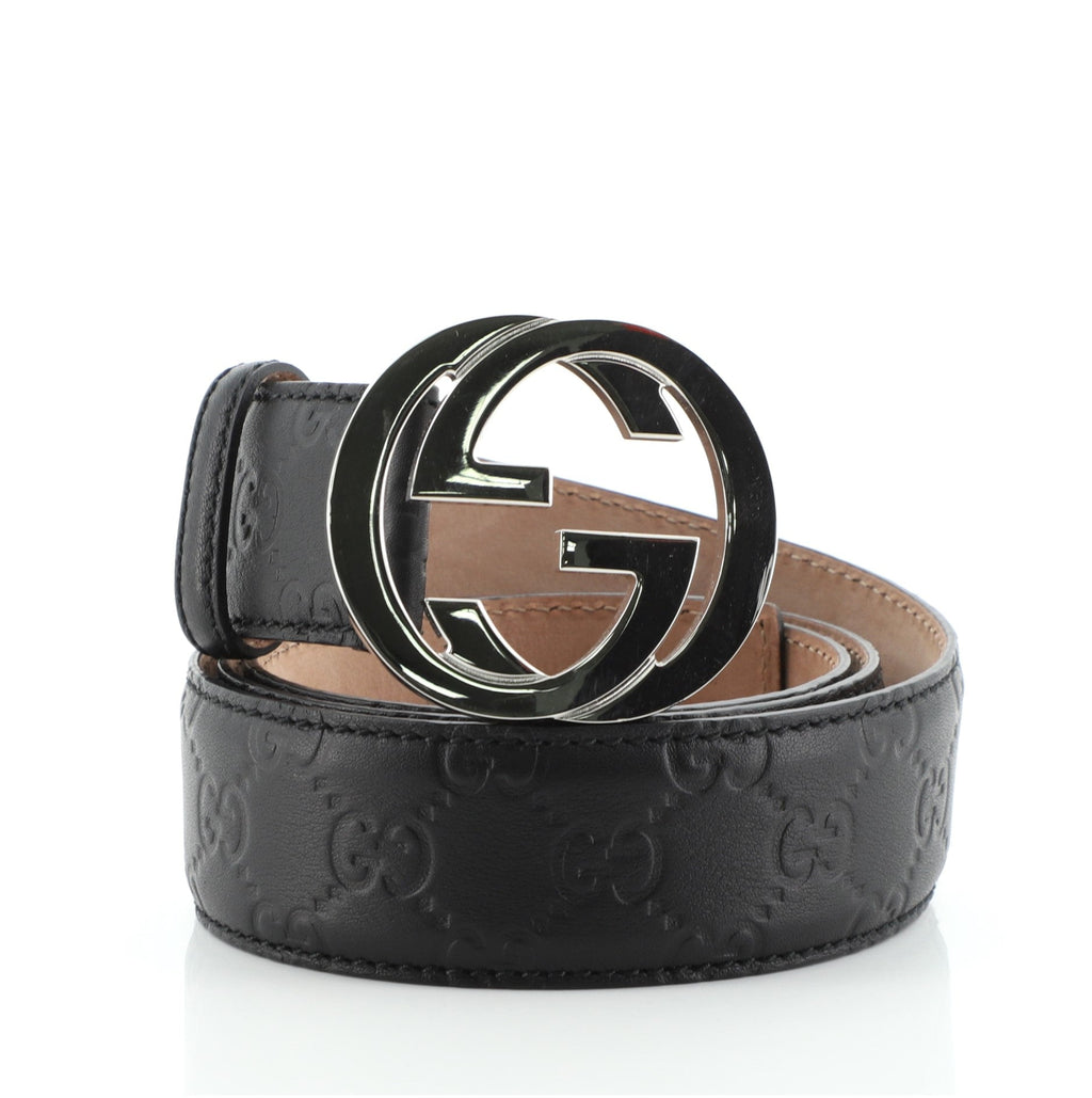 Interlocking G Belt Guccissima Leather Wide 42