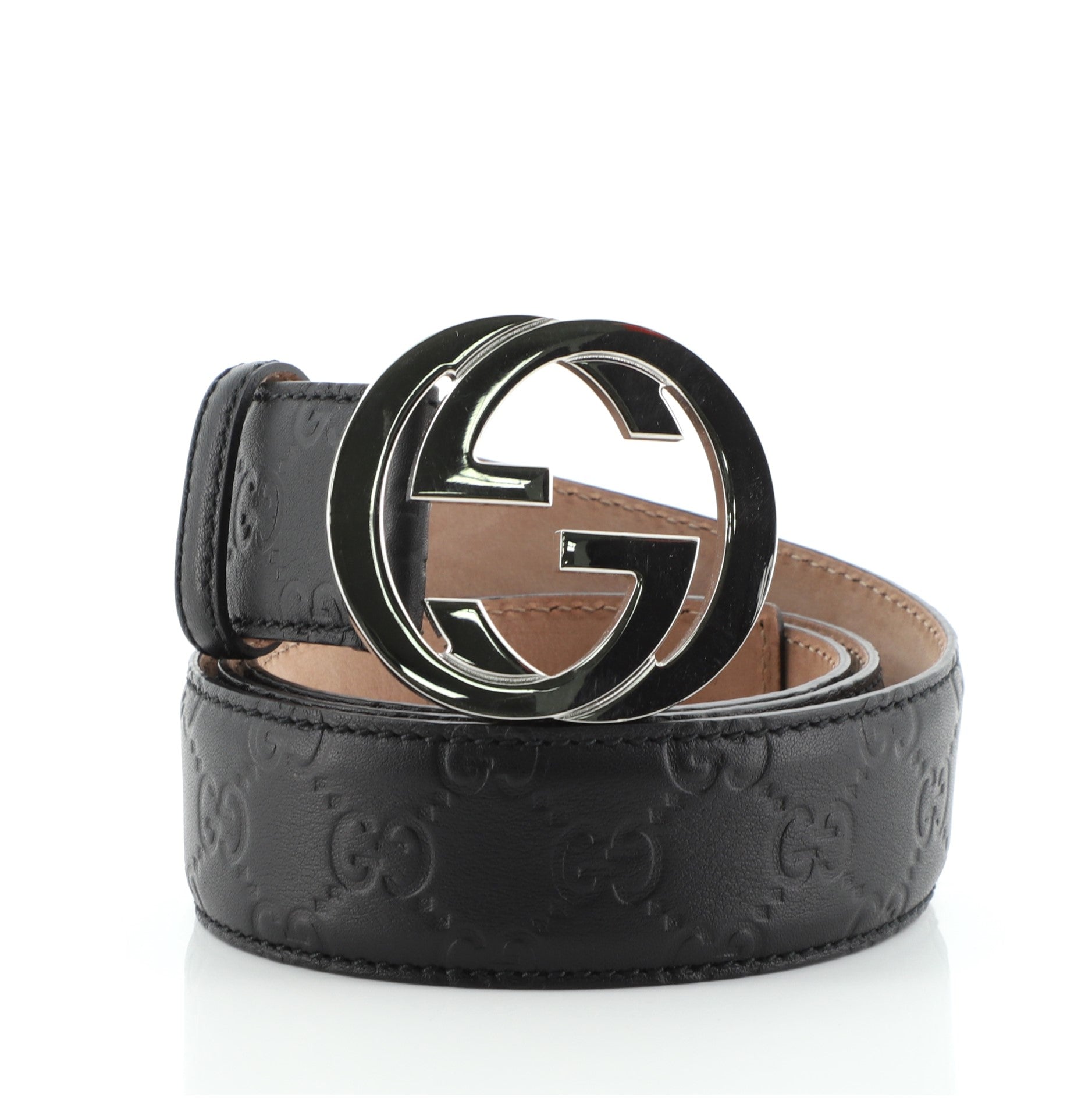 Interlocking G Belt Guccissima Leather Wide 42