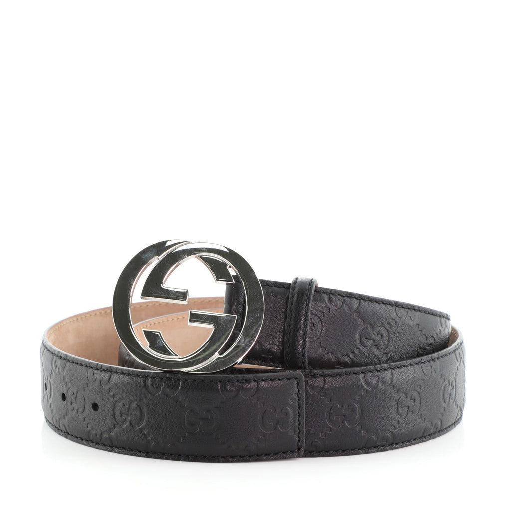 Interlocking G Belt Guccissima Leather Wide 42