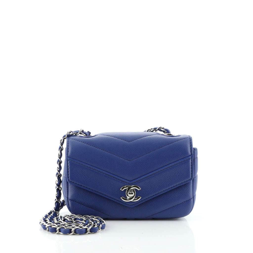 Data Center Envelope Flap Bag Chevron Caviar Mini