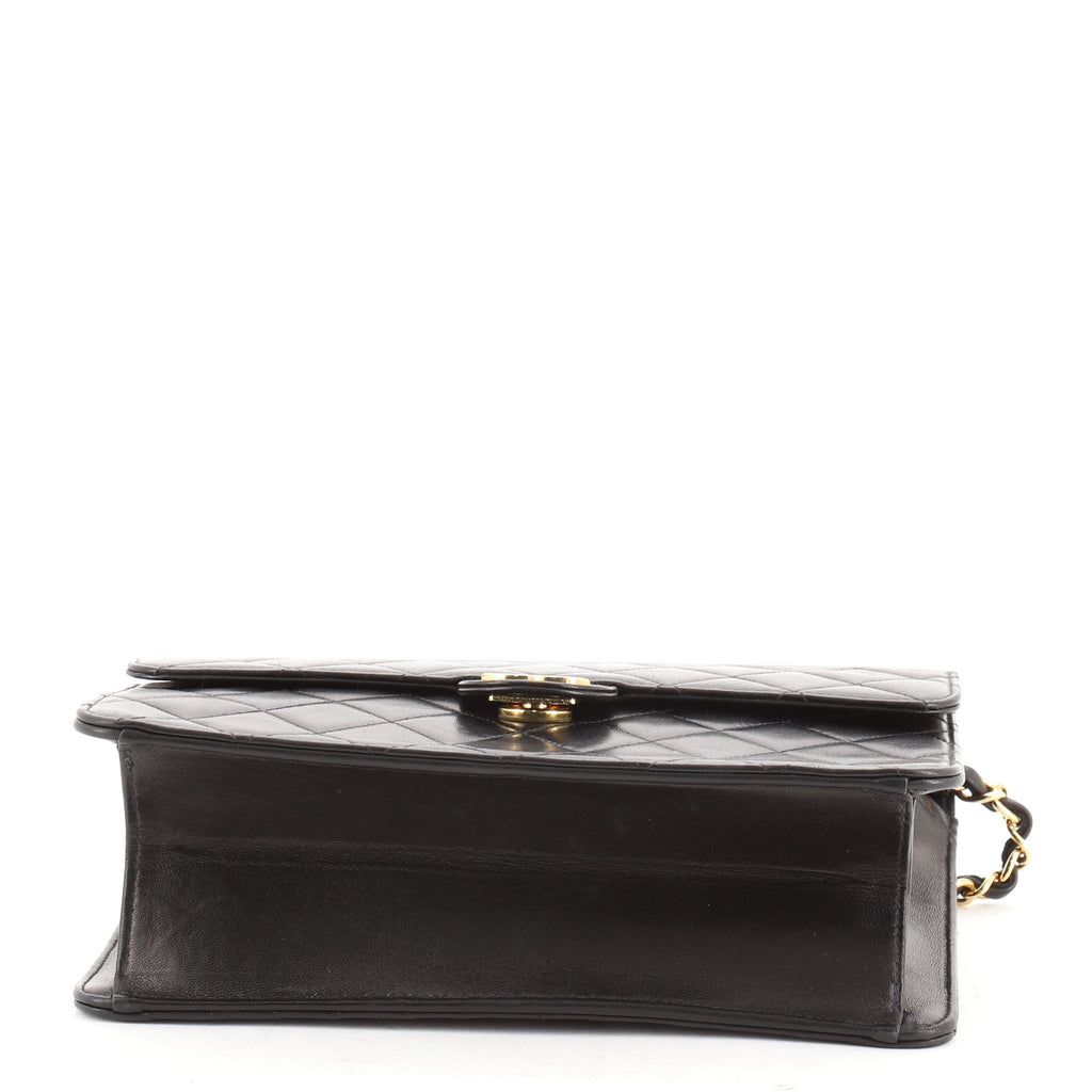 Vintage Clutch with Chain Quilted Leather Small