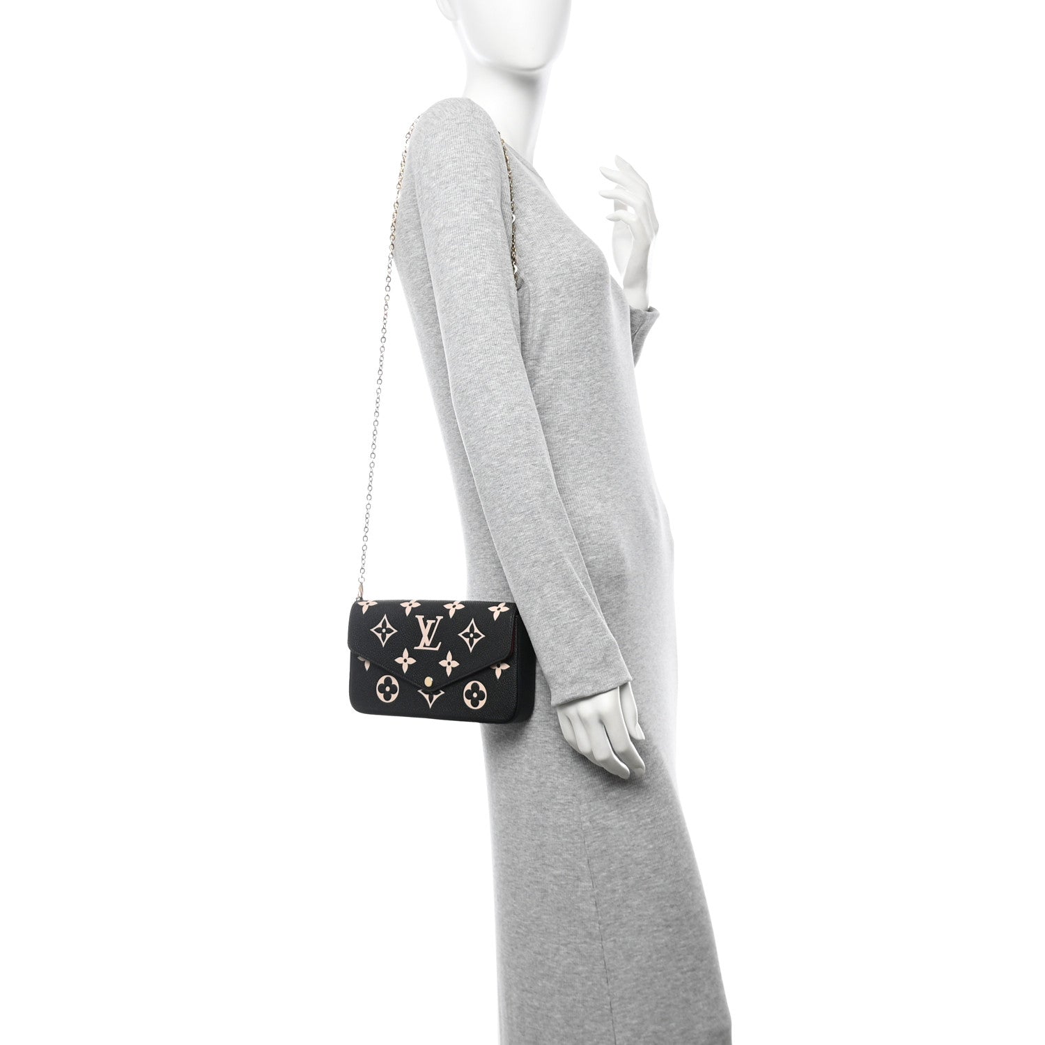 Empreinte Monogram Giant Felicie Pochette Black Beige