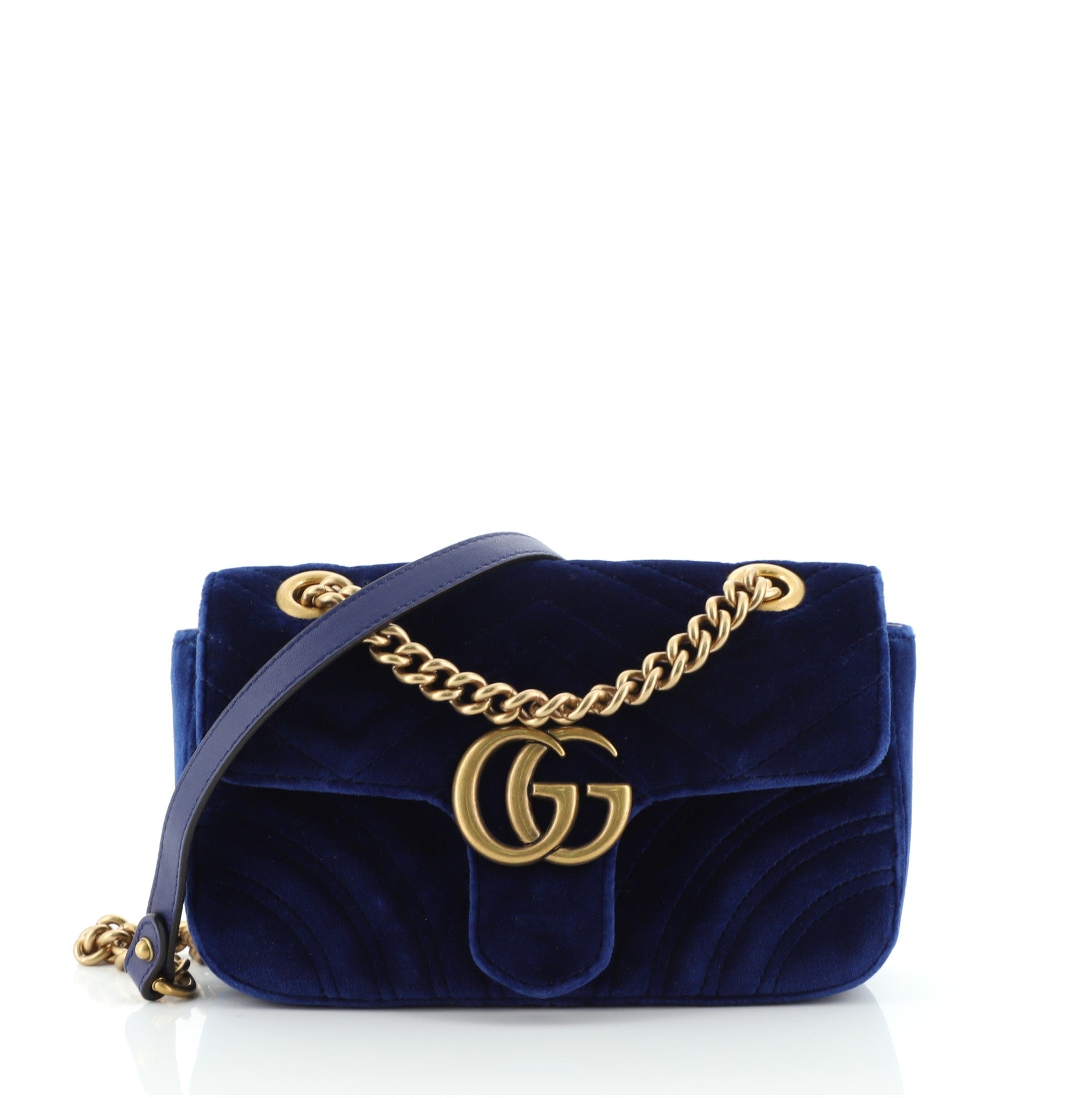 GG Marmont Flap Bag Matelasse Velvet Mini