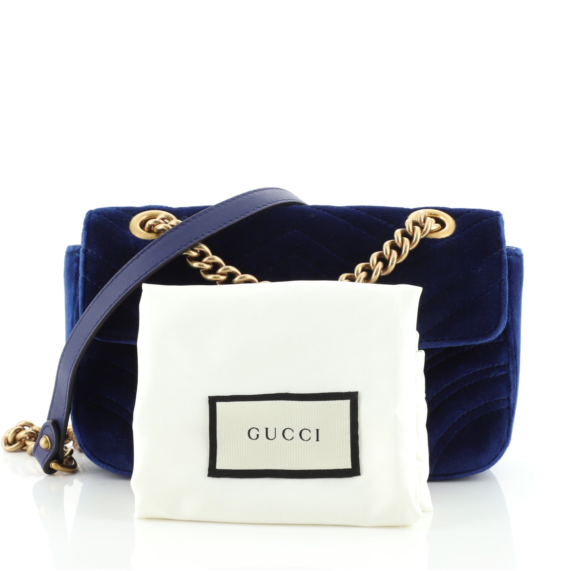 GG Marmont Flap Bag Matelasse Velvet Mini