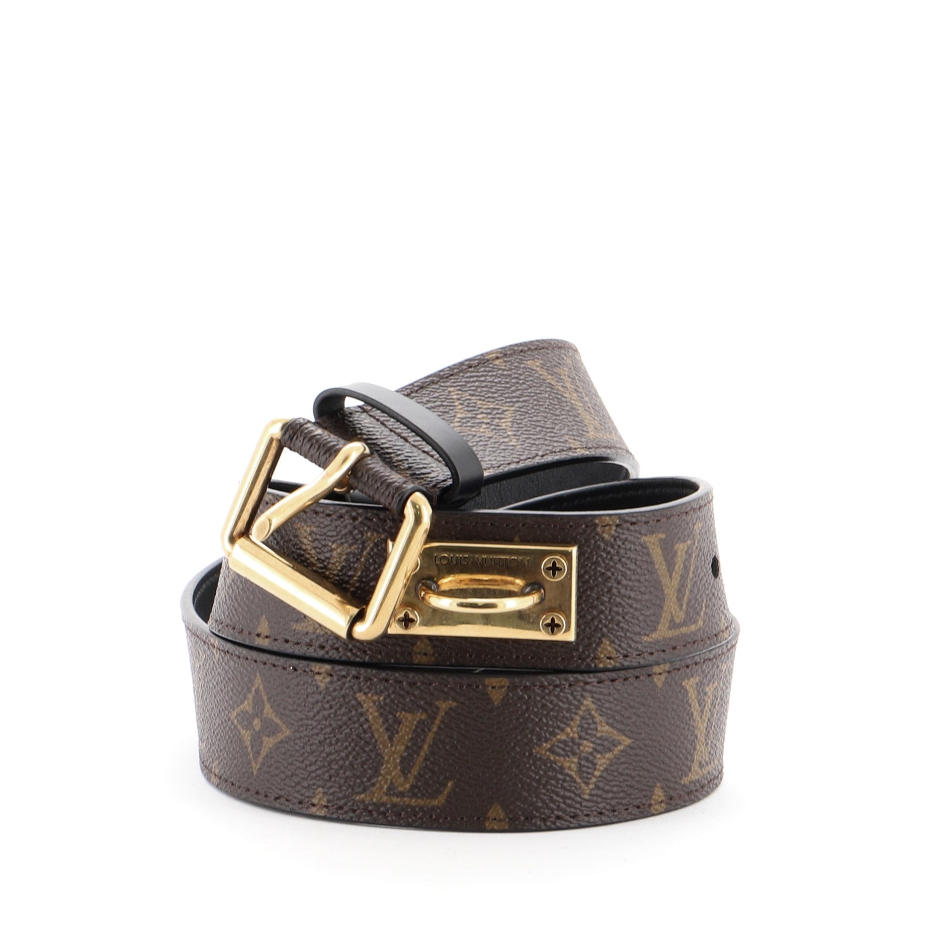 Signature Chain Belt Macassar Monogram Canvas Medium 90