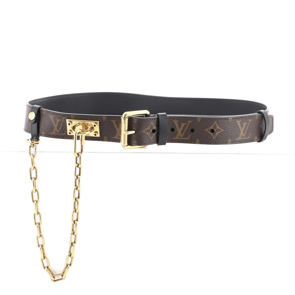 Signature Chain Belt Macassar Monogram Canvas Medium 90