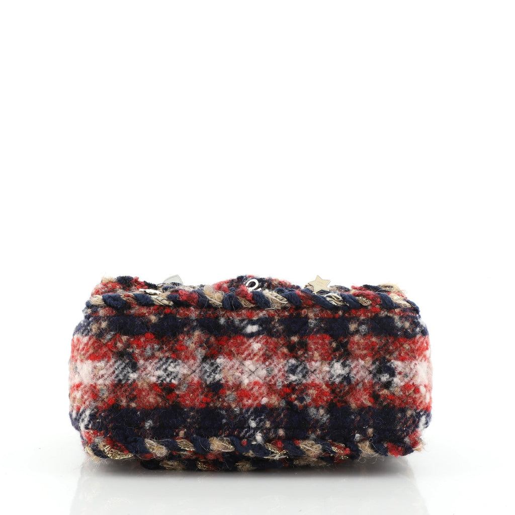 Charms Classic Single Flap Bag Braided Quilted Tweed Mini