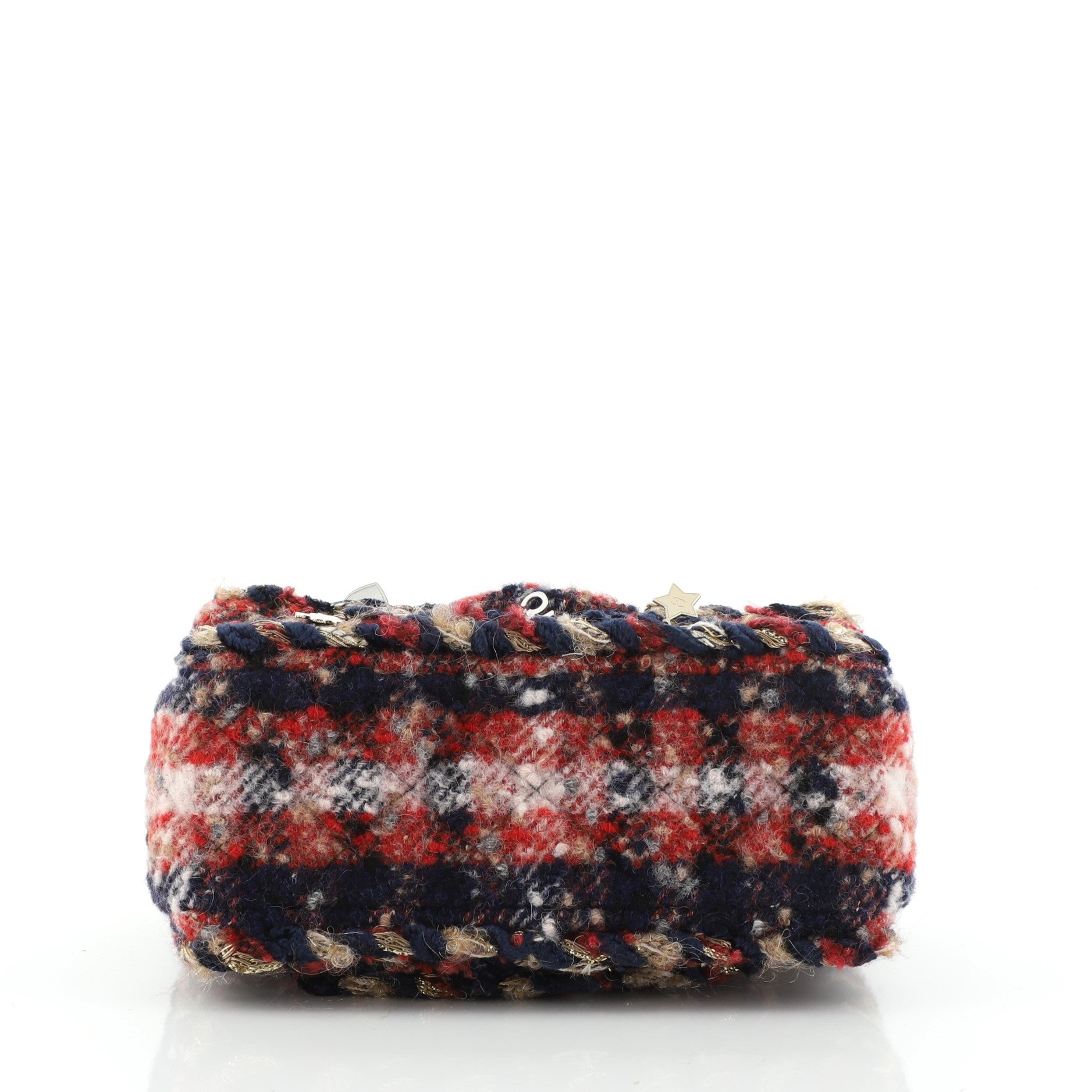 Charms Classic Single Flap Bag Braided Quilted Tweed Mini