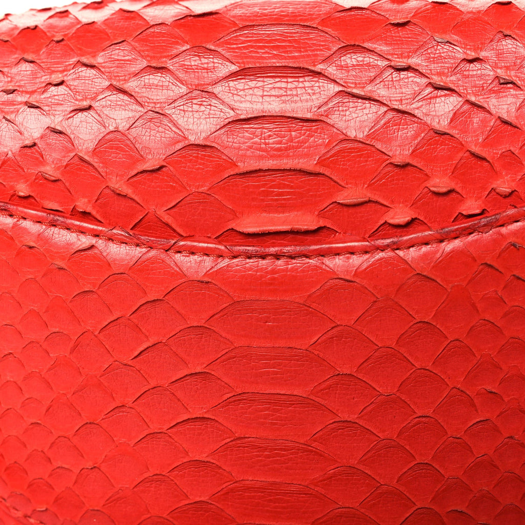 Snakeskin Mini Rectangular Flap Red
