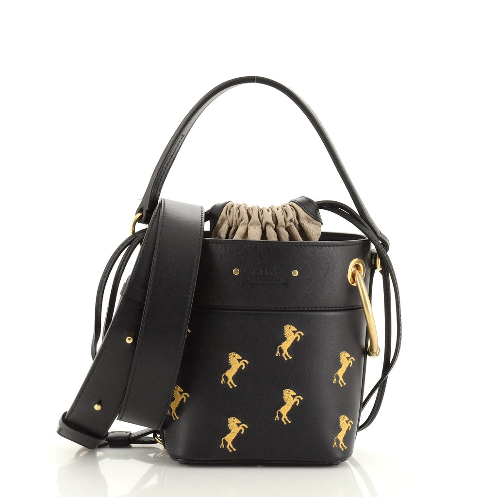Roy Bucket Bag Embroidered Leather Mini