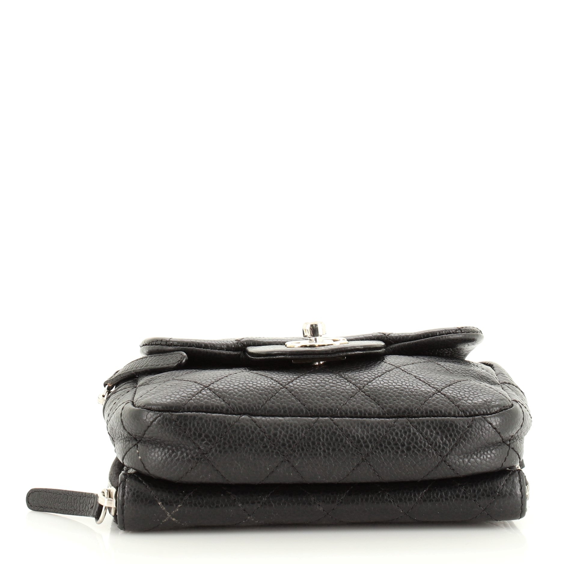 Wallet on Chain Flap Bag Quilted Caviar Mini
